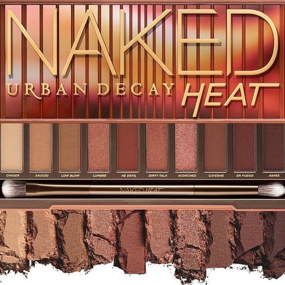 URBAN DECAY Naked Heat Eyeshadow Palette 12 Fiery Amber Neutral Shades & Brush - Picture 3 of 5